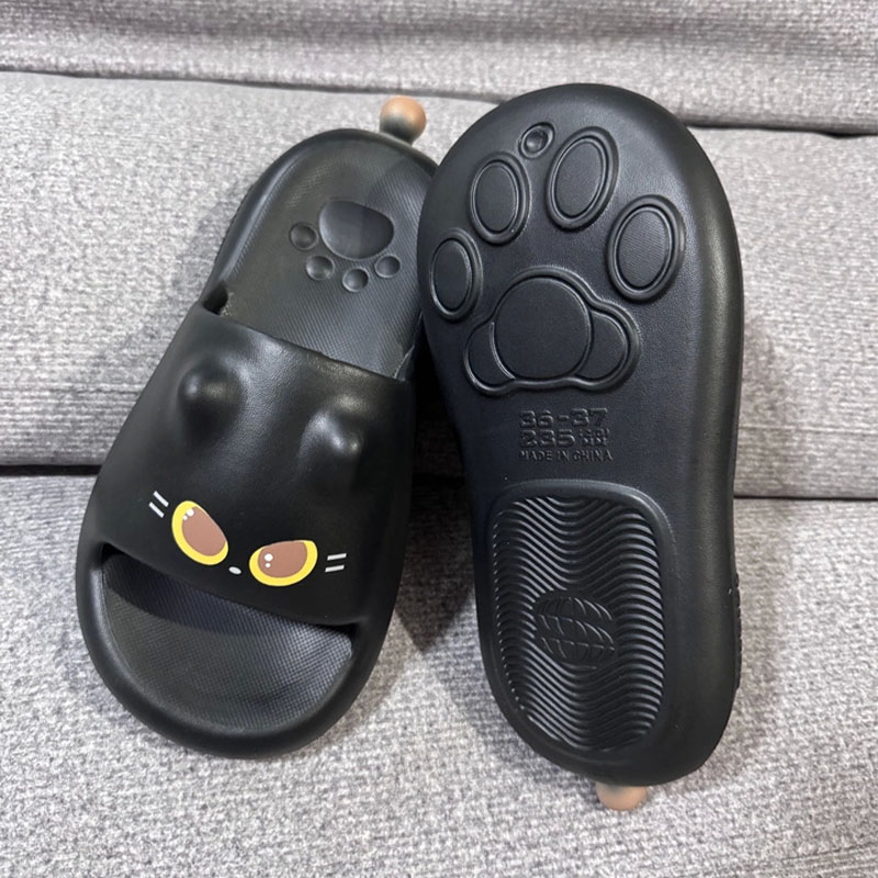 New Cute 3D Black Cat Paw Slid - Water Shoes ulasan dan harga