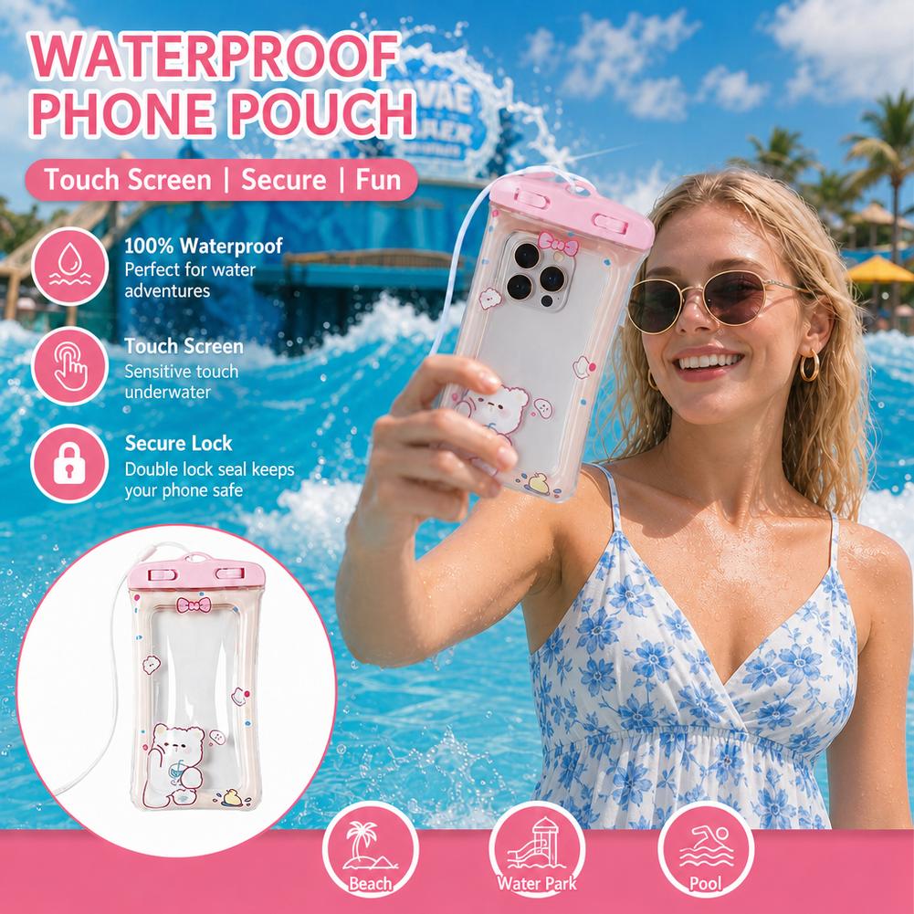 Cute Bear Waterproof Phone Cas - Dry Bag Waterproof ulasan dan harga